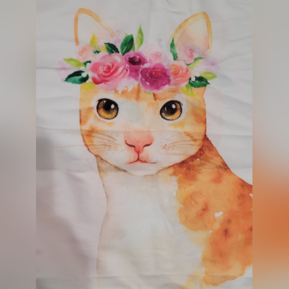 Decorative throw pillow cover Orange tabby cat. New
